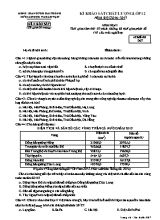 Đề khảo sát chất lượng môn Địa lý Lớp 12 - Mã đề 067 - Năm học 2016-2017 - Sở GD & ĐT Hải Phòng